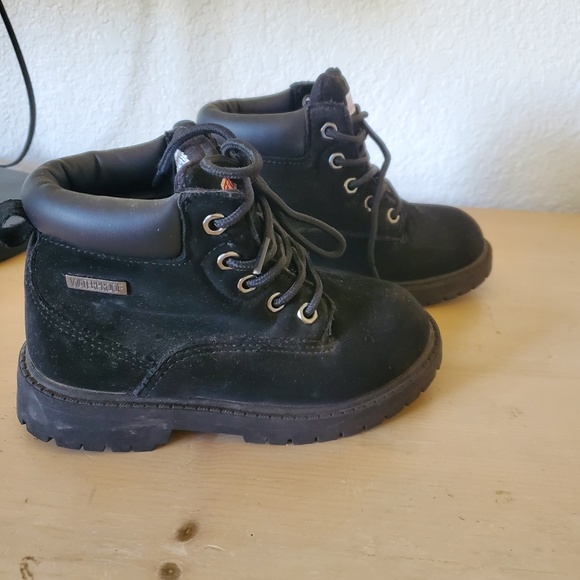 CRAFTSMAN Black Faux Suede Hiking Carpenter Combat Boots Boys Toddler size 12 - Picture 2 of 4